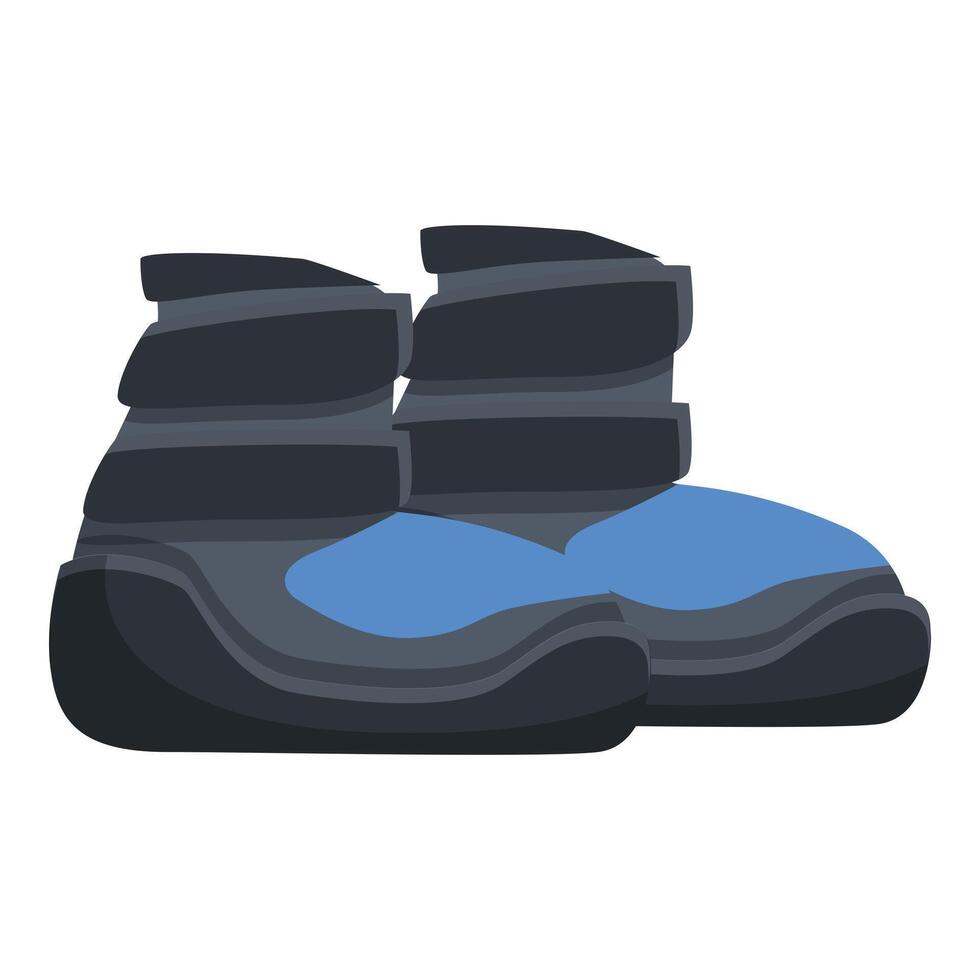 Winter boots protecting feet while walking in snow vector