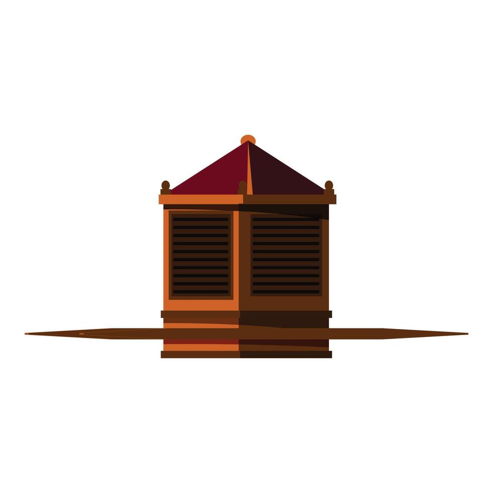 Gable roof cupola enhancing building aesthetics and ventilation vector