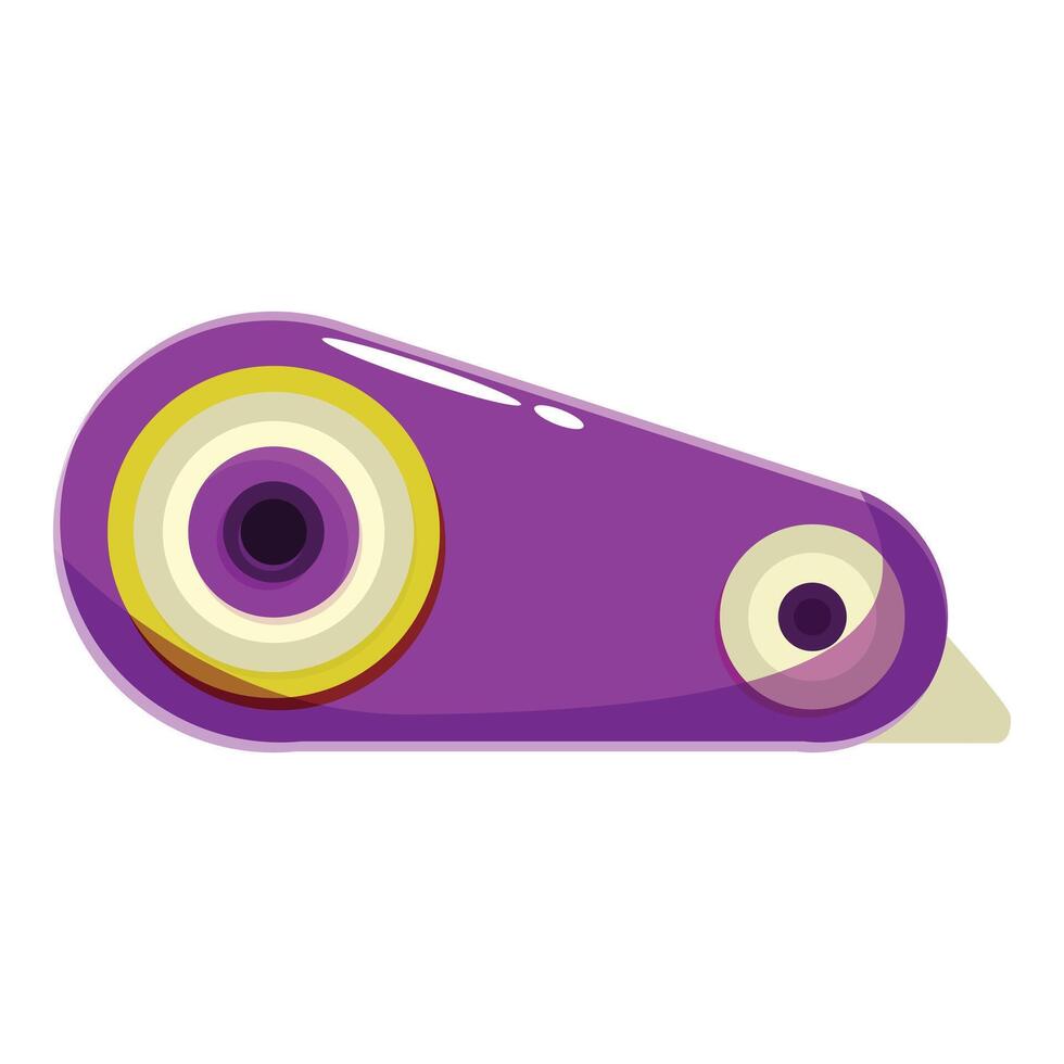 Purple cartoon bacteria or virus floating with concentric circles and small tail vector