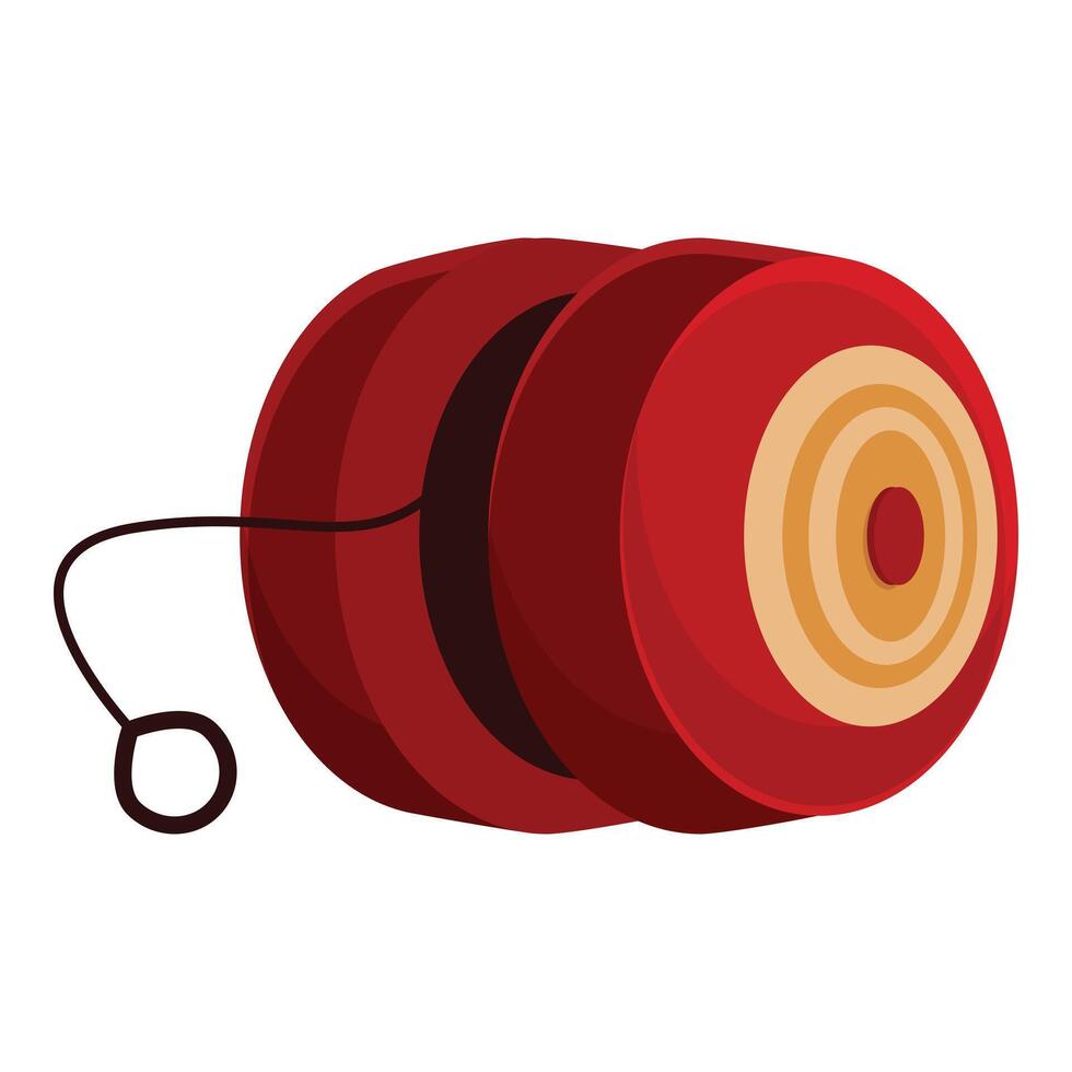 Red yo yo toy with string for playing and having fun vector