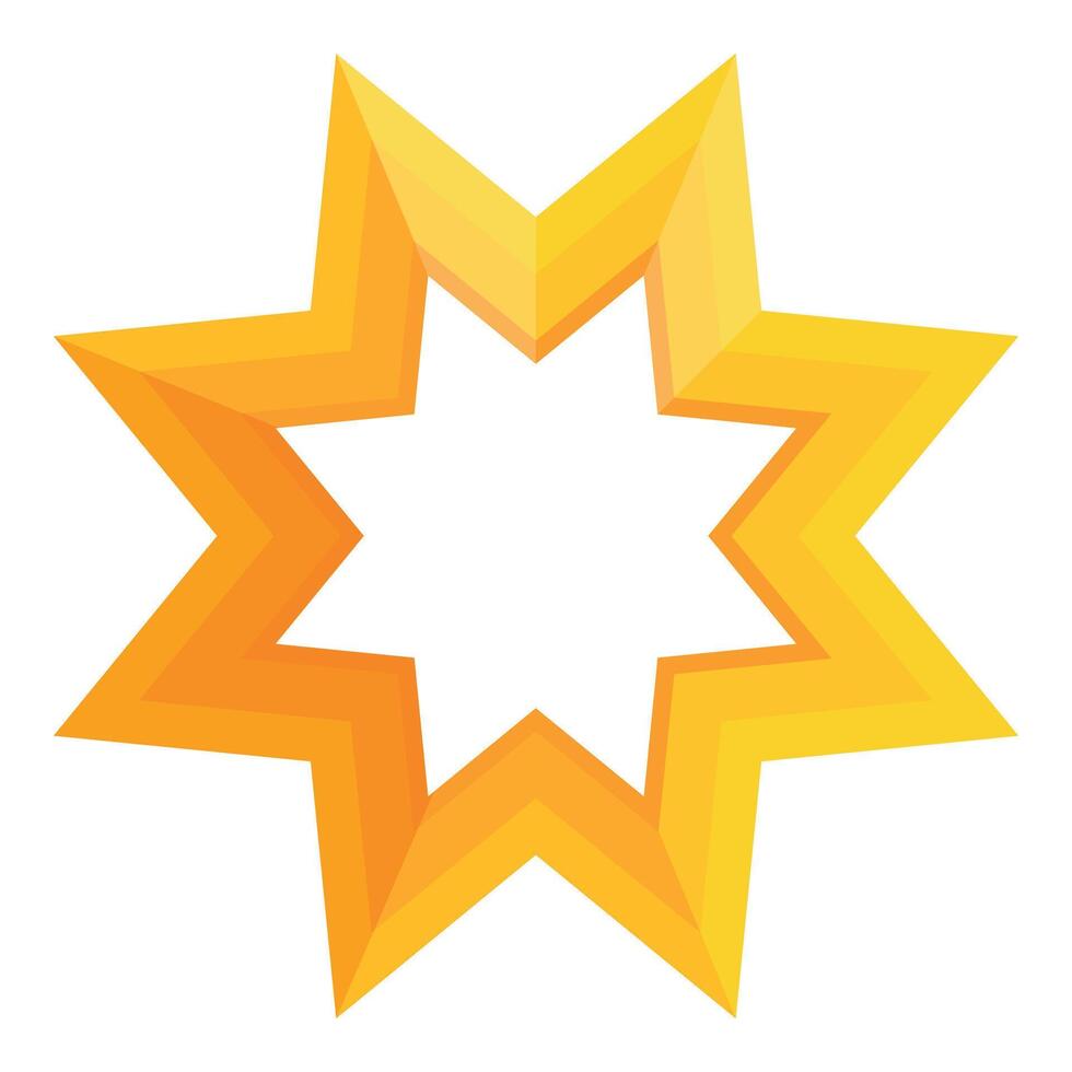 Eight pointed star representing hope, dreams and success, shining with vibrant orange hues vector