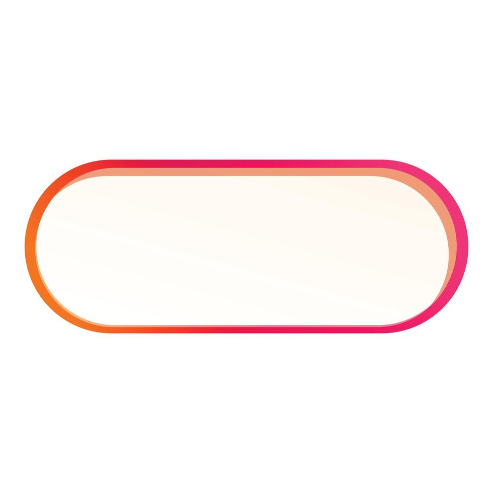 Rounded rectangle with orange and pink gradient border framing empty white space vector