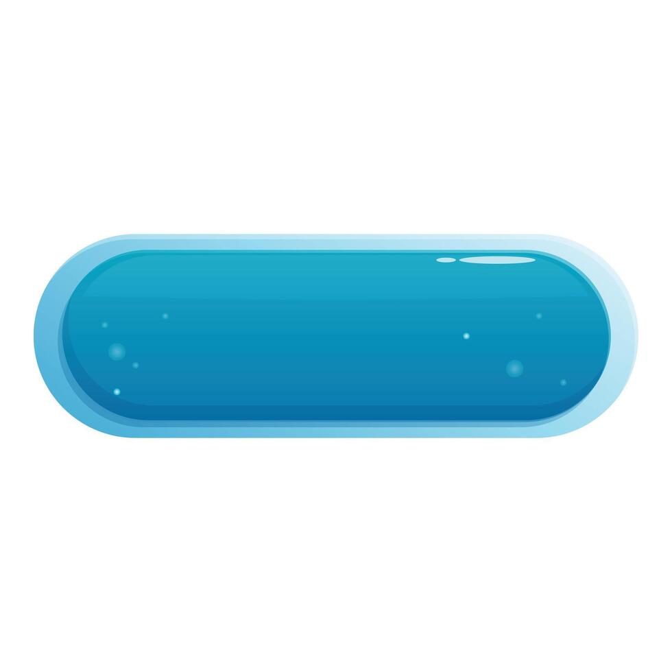 Long rounded blue loading bar with glowing frame for games vector
