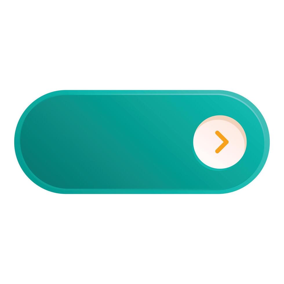 Rounded rectangular button showing next arrow symbol vector