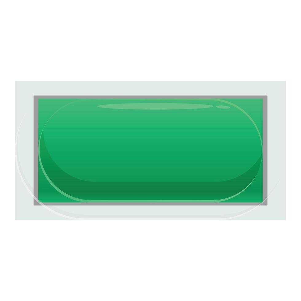 Green rectangular button showing confirmation status vector
