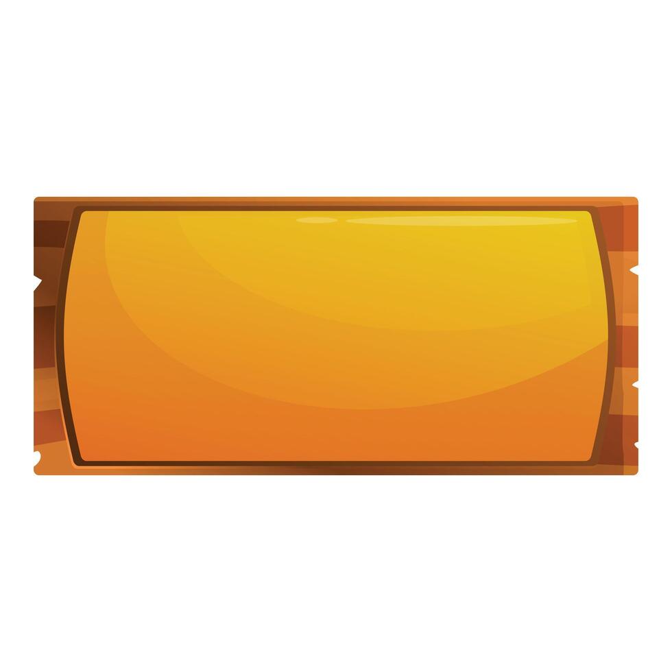 Empty orange ticket or label with wooden frame showing gradient effect vector