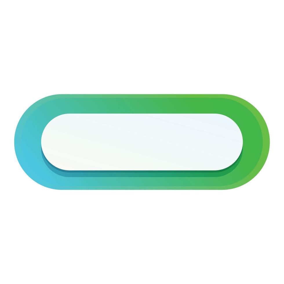 Rounded green and blue gradient button with blank space for text vector