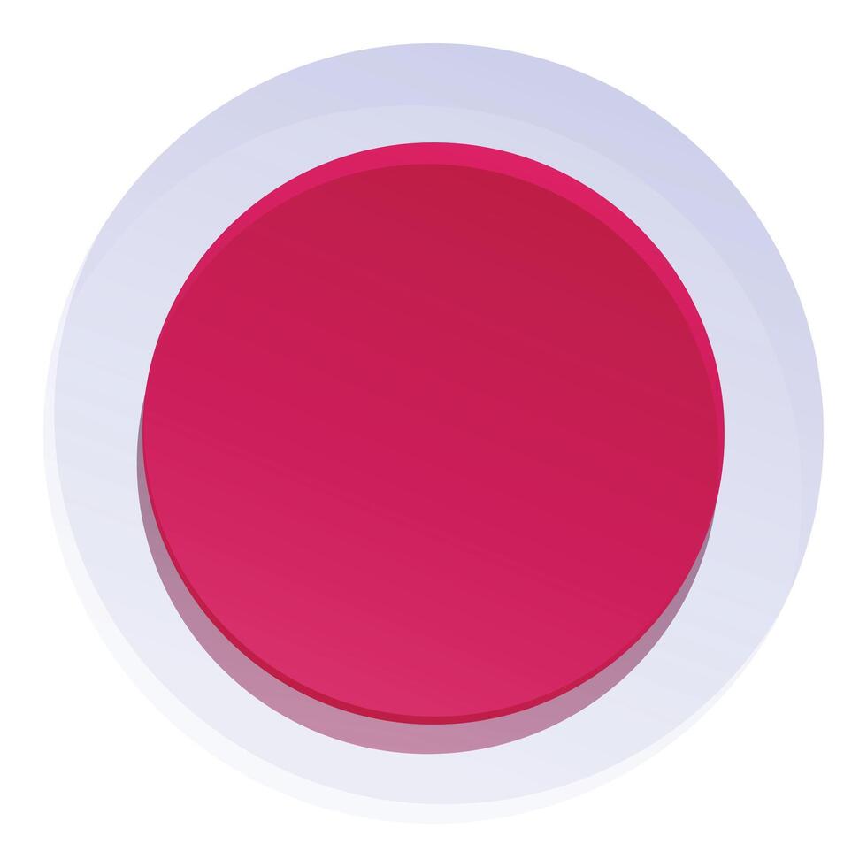Round pink button with drop shadow effect creating depth vector
