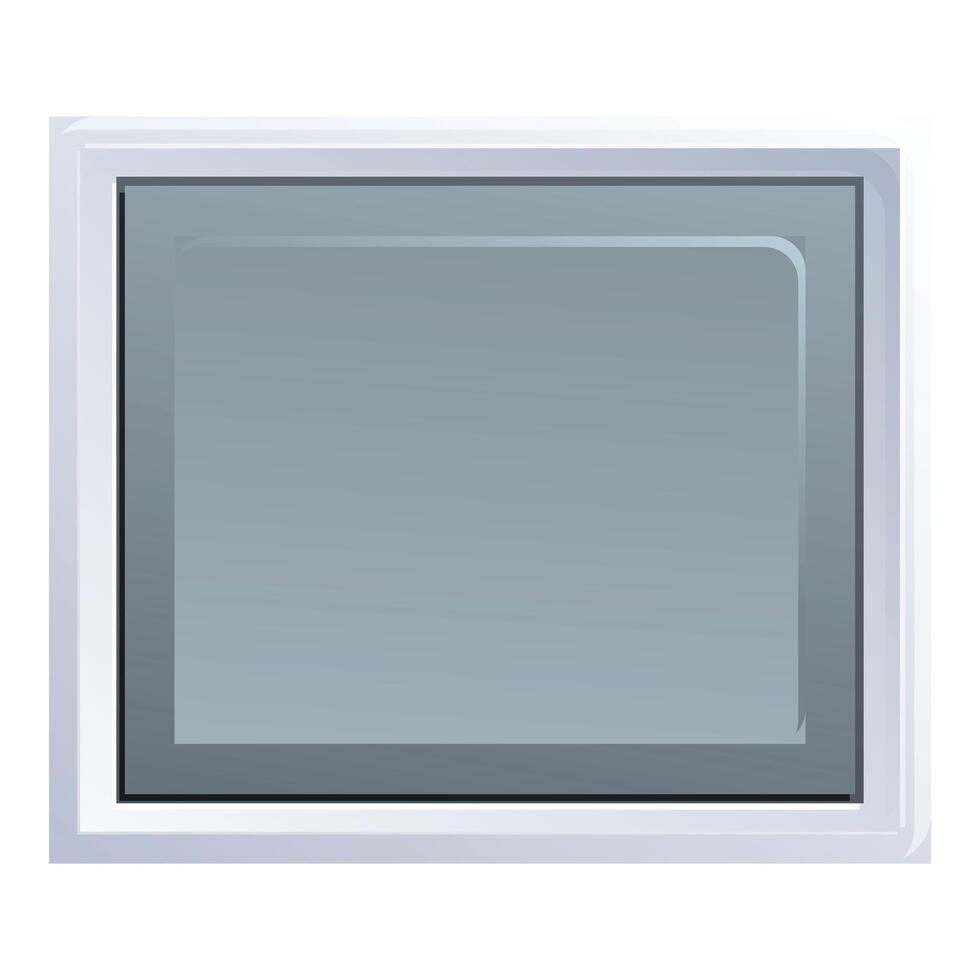 Modern microwave oven with empty screen displaying reflecting light vector