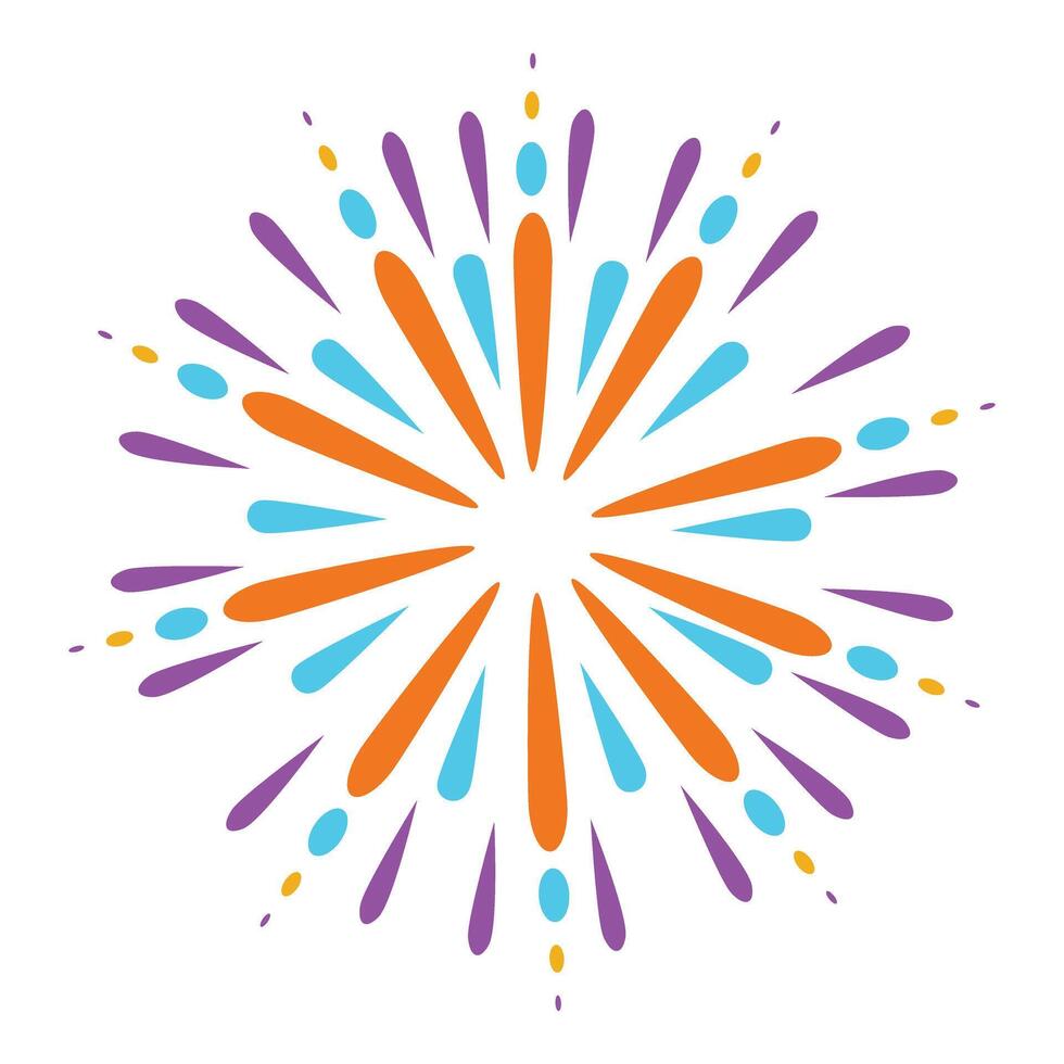 Colorful firework exploding in a starry sky during festive celebration vector