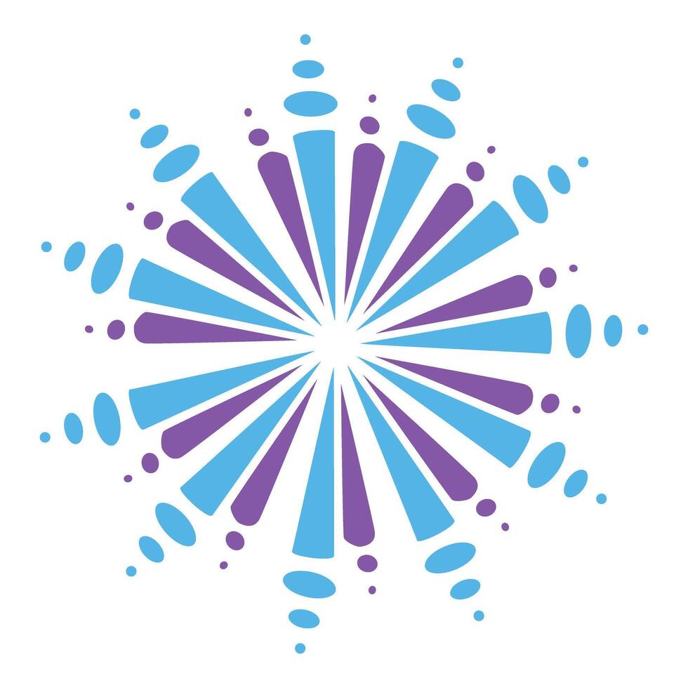 Colorful starburst design element with dots creating a festive atmosphere vector