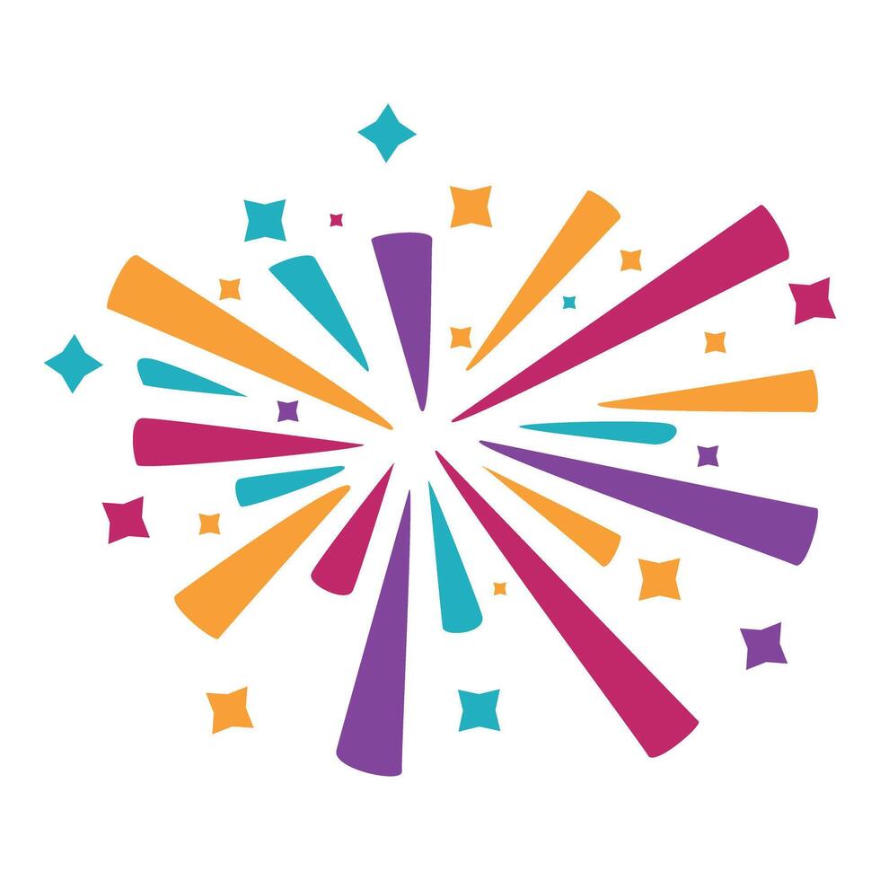 Colorful fireworks exploding with bright stars celebrating a festive occasion vector