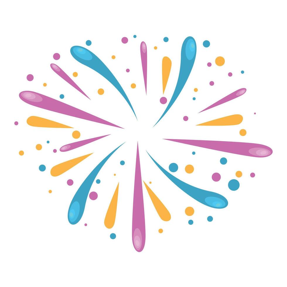 Colorful fireworks on white background vector