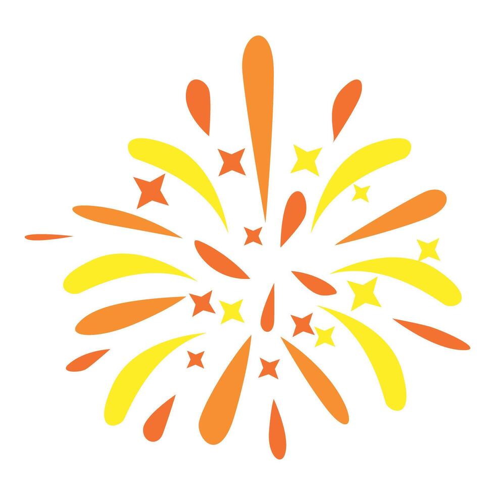 Fireworks exploding, creating a festive atmosphere with vibrant colors and star shapes vector