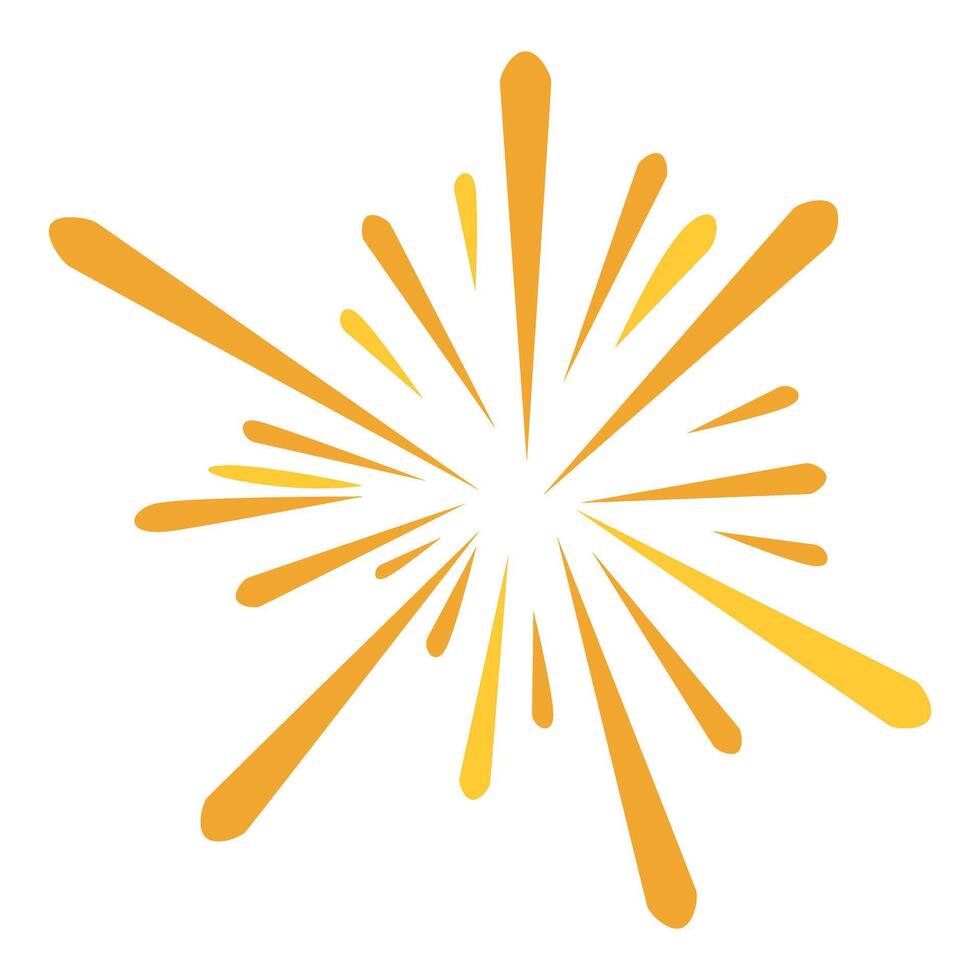 Bright yellow firework exploding, creating a festive atmosphere vector