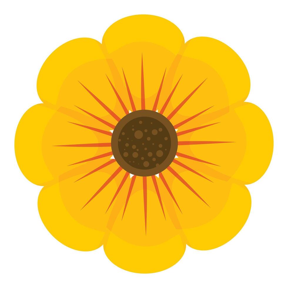 A yellow flower with brown spots on it vector