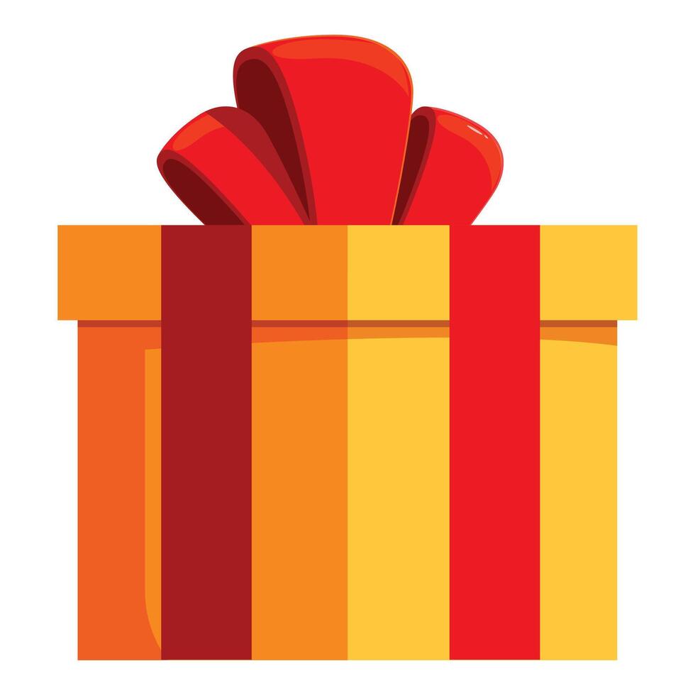 Gift box with red ribbon and bow illustration vector