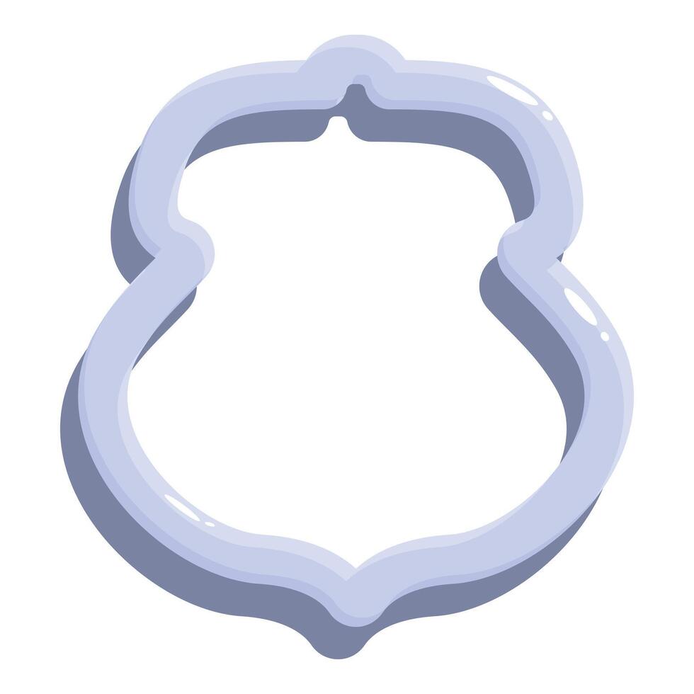 Empty police badge shape creating negative space vector