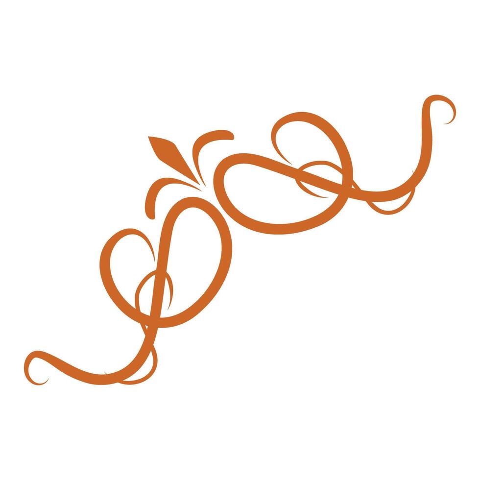Elegant orange flourish creating a refined corner design vector