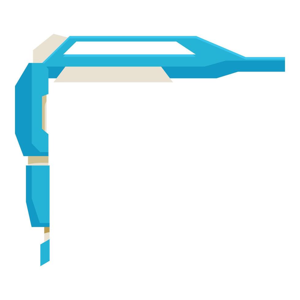 Futuristic robotic arm extending in white background vector