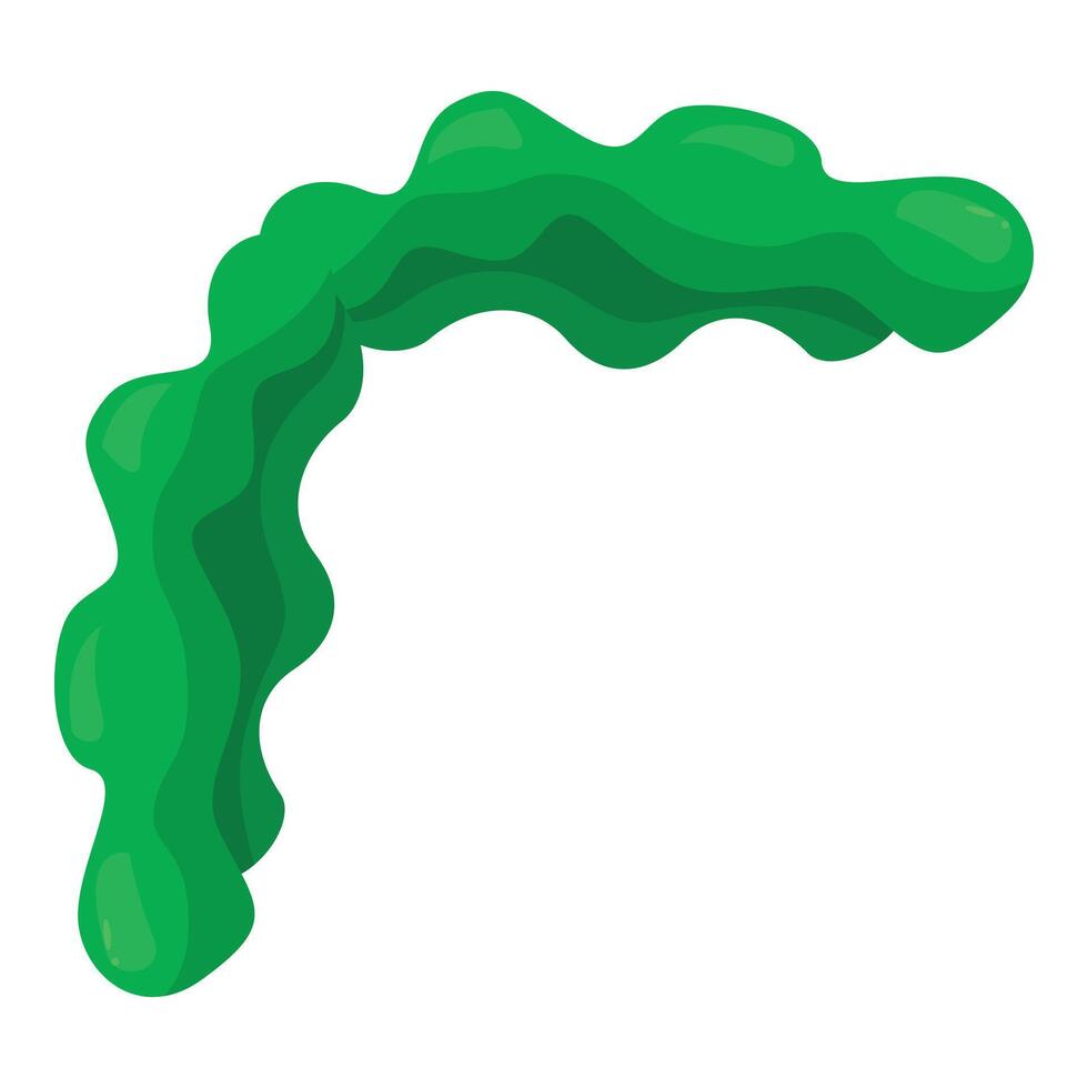 Green algae forming an abstract corner shape vector