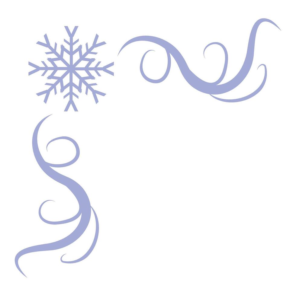 Light purple snowflake and swirls frame winter decoration vector