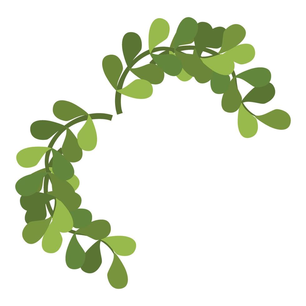 Green leaves creating a decorative frame on white background vector