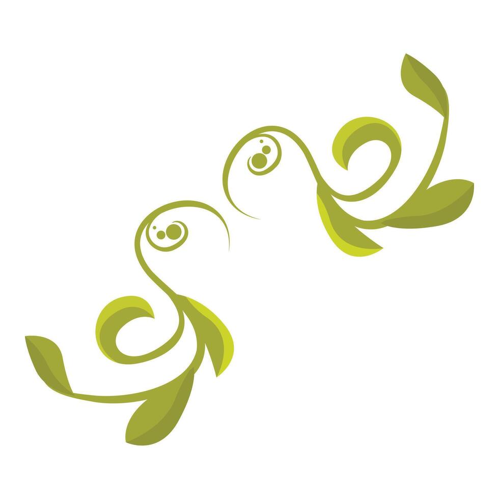 Green foliage creating a decorative corner design vector