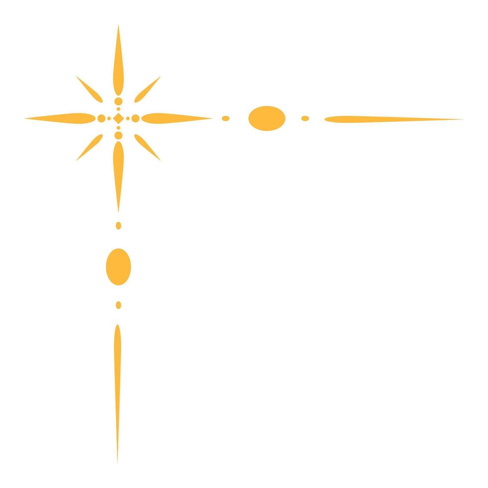 Golden shining star border creating corner frame design vector