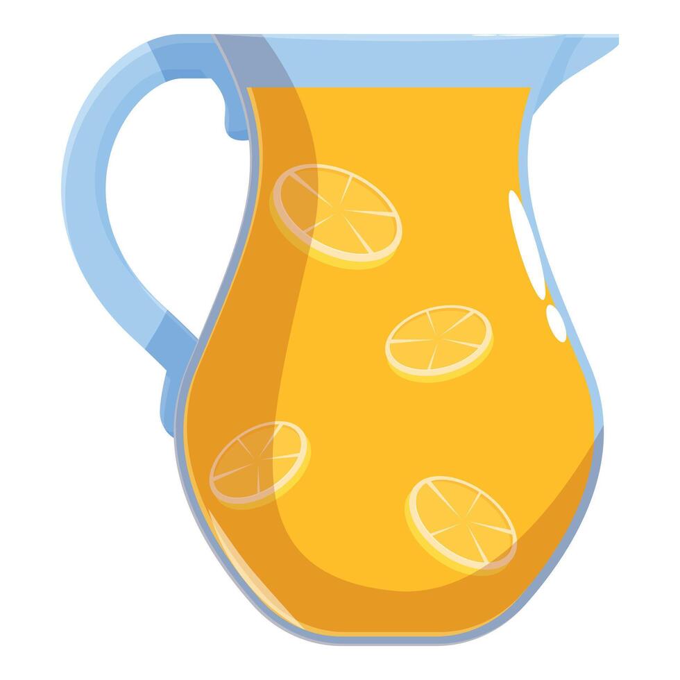 Refreshing orange juice with slices in glass pitcher, perfect summer drink vector