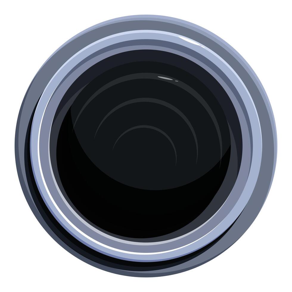 Camera lens showing internal diaphragm blades reflecting light vector