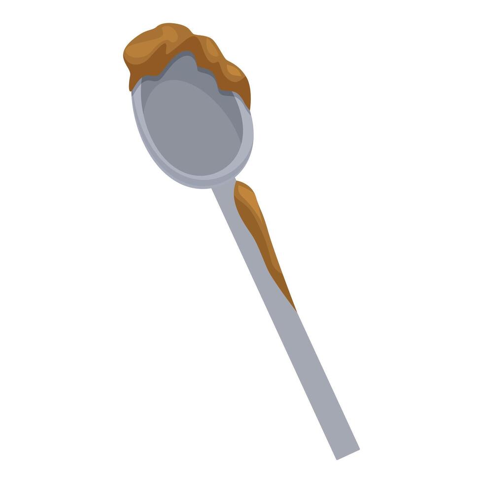 Dirty spoon with food scraps sticking to it after use vector