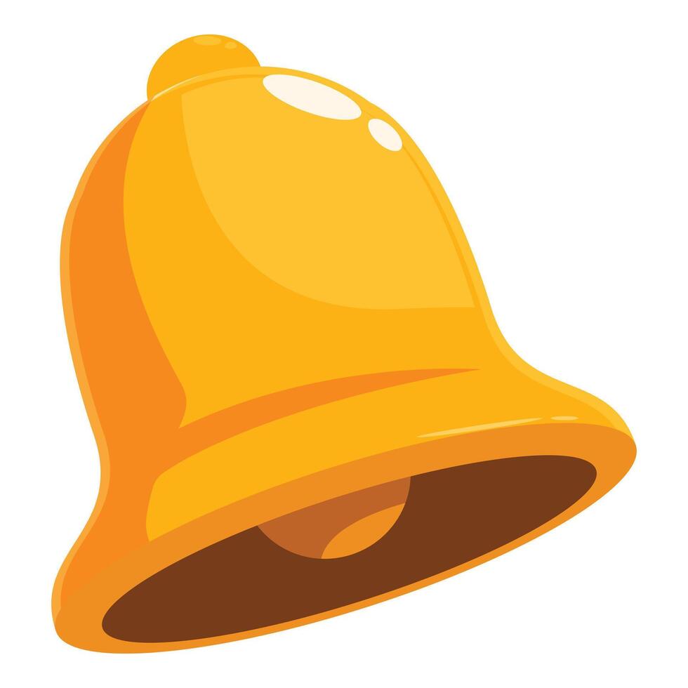 Shiny golden bell ringing loudly announcing important event vector