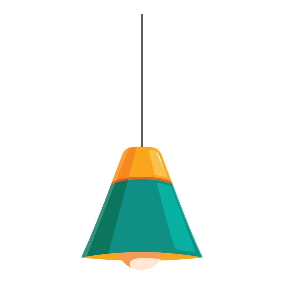 A hanging lamp with a green and orange color vector