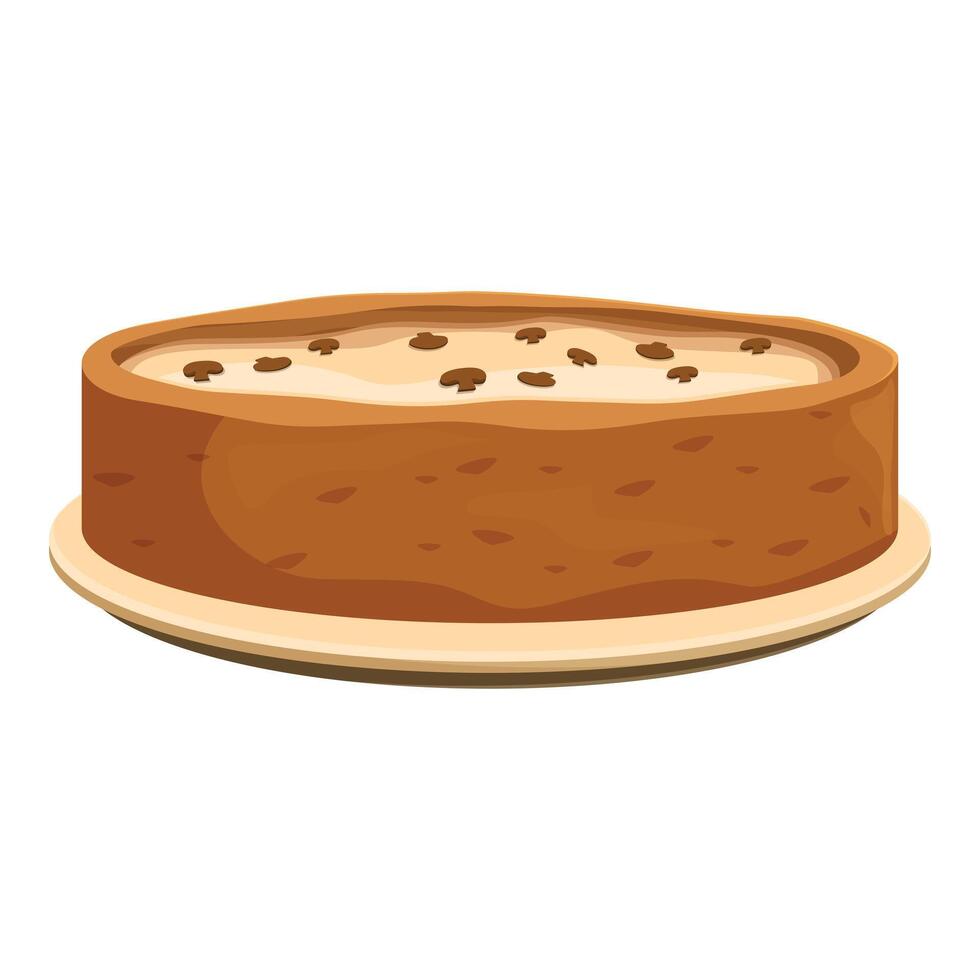 Delicious mushroom cake resting on a plate, freshly baked and ready to enjoy vector