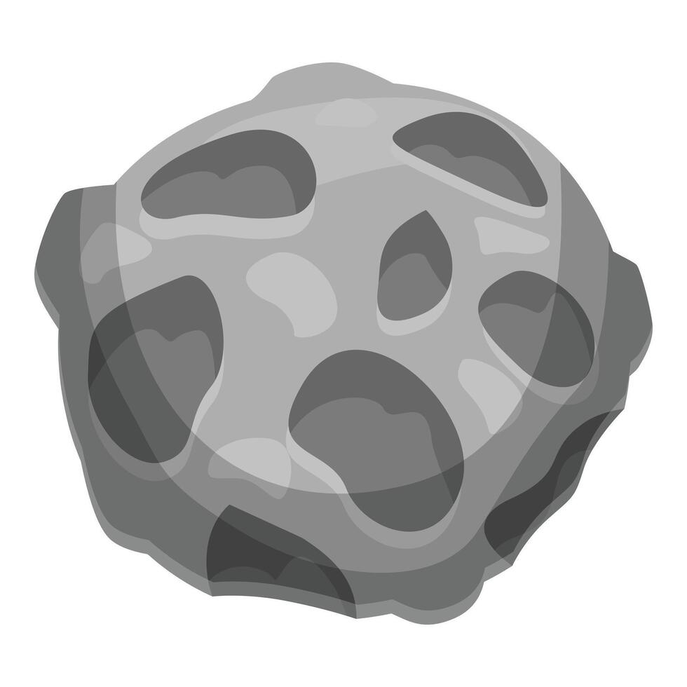 Large asteroid floating in space with craters and a rough surface vector