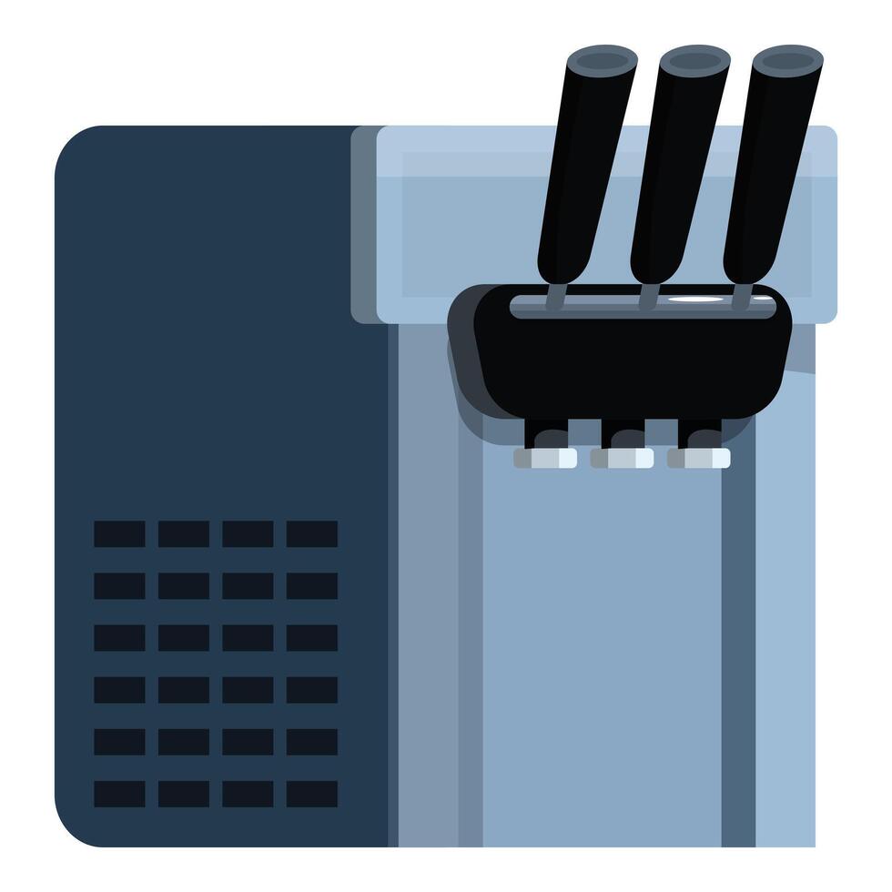 Professional ice cream machine making soft serve ice cream vector