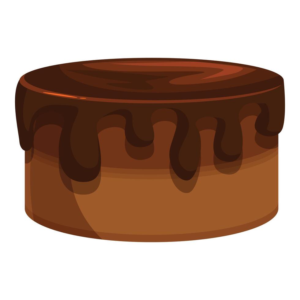 Delicious chocolate cake dripping with melted chocolate vector