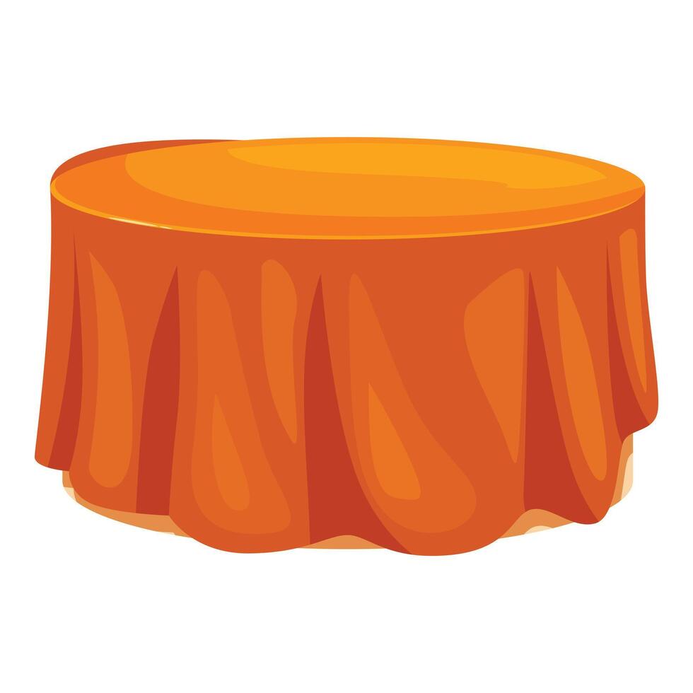 An orange table cloth on a white background vector