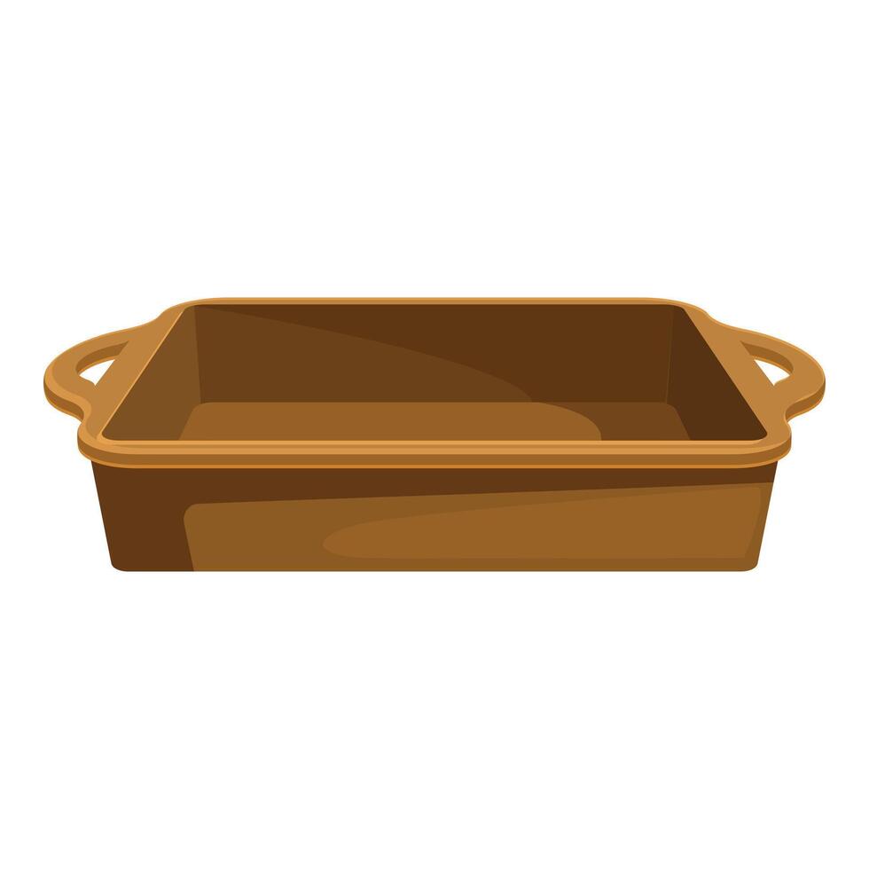 Empty baking pan with handles for cakes and roasts vector