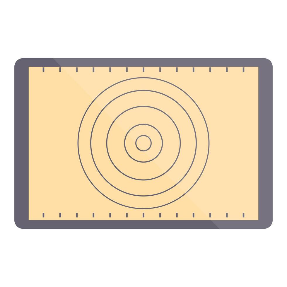 Silicone baking mat with round guides and measurement marks for precise baking vector