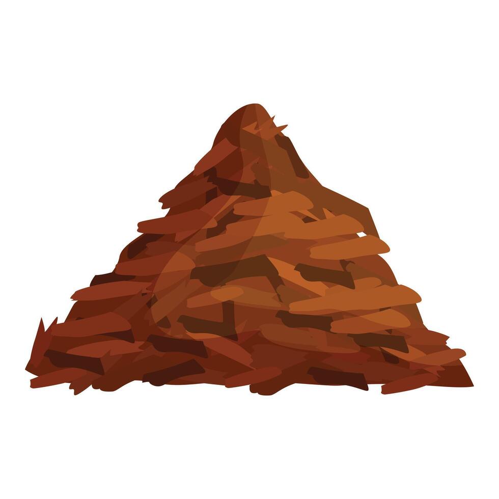 Pile of wood chips forming a triangular shape vector