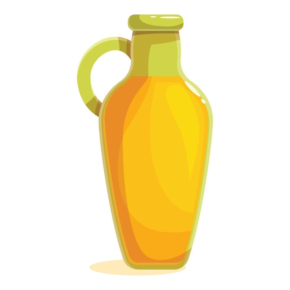 Glass jug containing fresh orange juice with green lid and handle vector