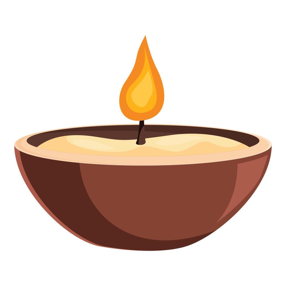 Burning aromatic candle creating a relaxing atmosphere for meditation vector