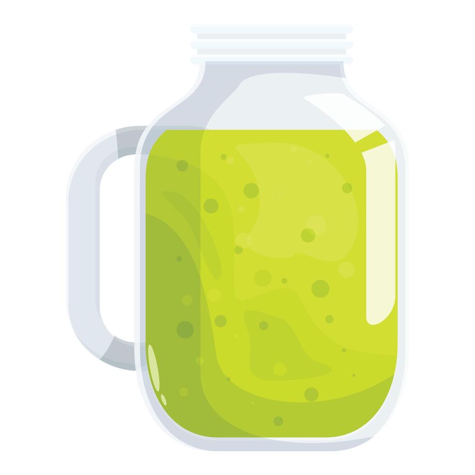 A jar of green juice on a white background vector