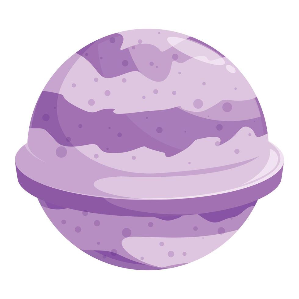 Purple planet rotating with asteroid belt, exploring the galaxy vector