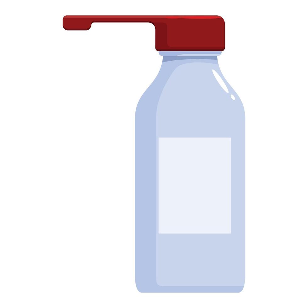 Medical antiseptic solution in a transparent plastic bottle with a red dispenser cap vector