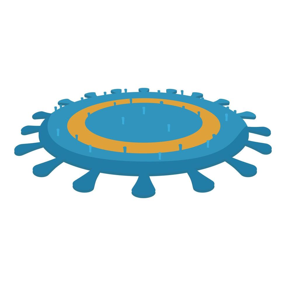 Blue virus cell is mutating, showing its spikes and its structure vector