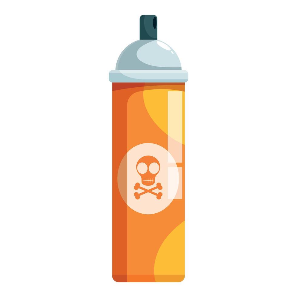 Orange spray can with skull and crossbones signifying danger vector