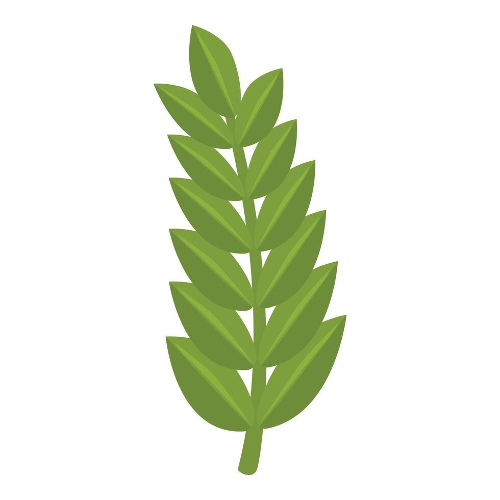 Green twig with leaves growing upwards vector